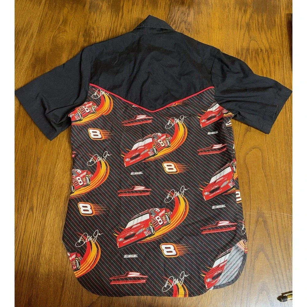 Custom Made w/ Vtg Fabric Dale Earnhardt Sr & Jr Men’s S Button Up’s #3 #8